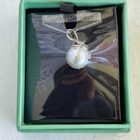 Pearl Necklace with Chain Sterling Silver - Picture 1 of 4